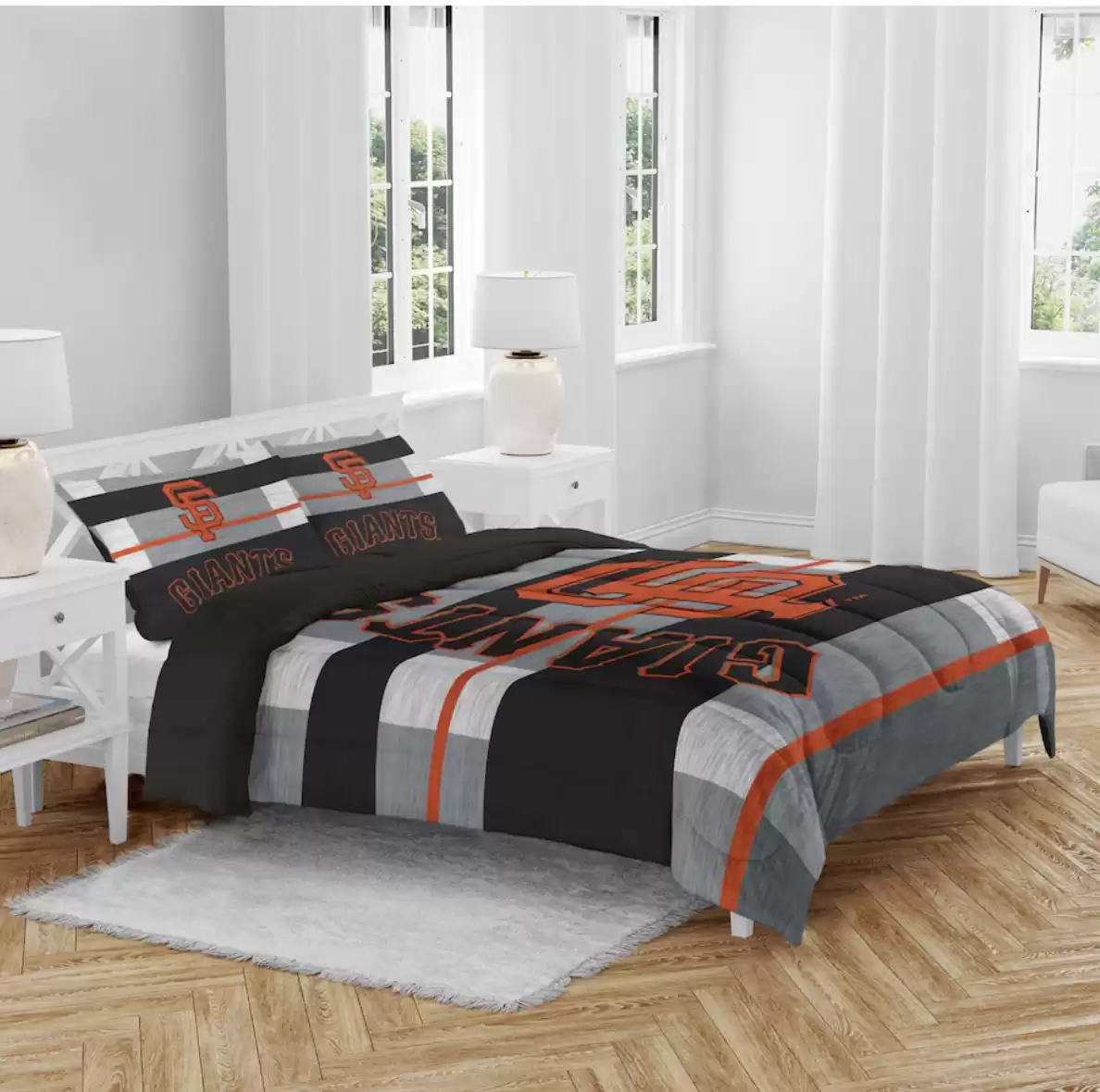San Francisco Giants Heathered Stripe 3-Piece Full/Queen Bed Set