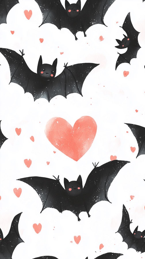 multiple bats and hearts