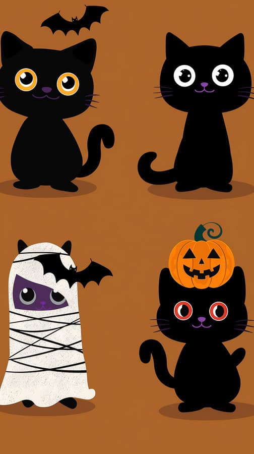 cute cats dressing up for halloween