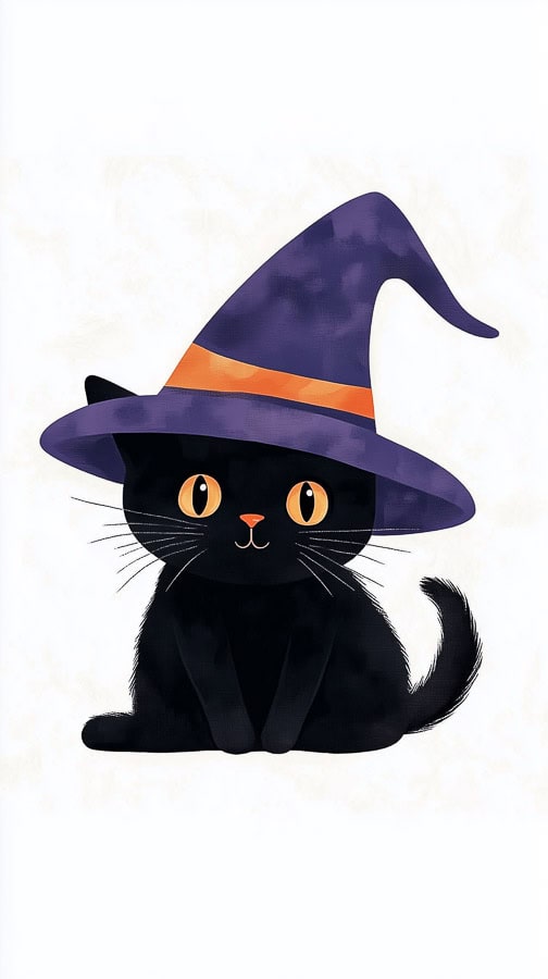 black hat in purple witch hat