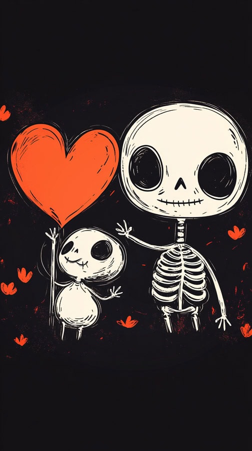 mom and baby skeletons