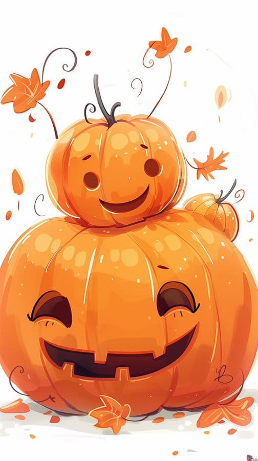 two cute pumpkins