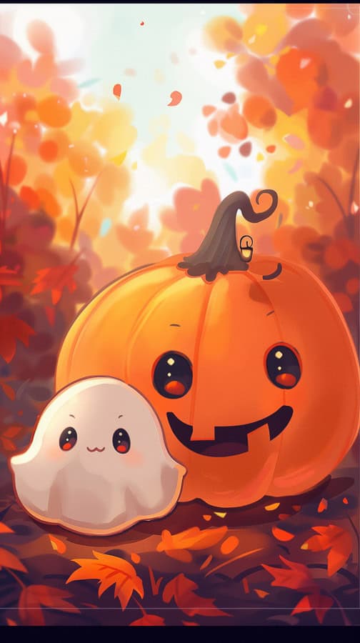 little ghost and jack-o-lantern