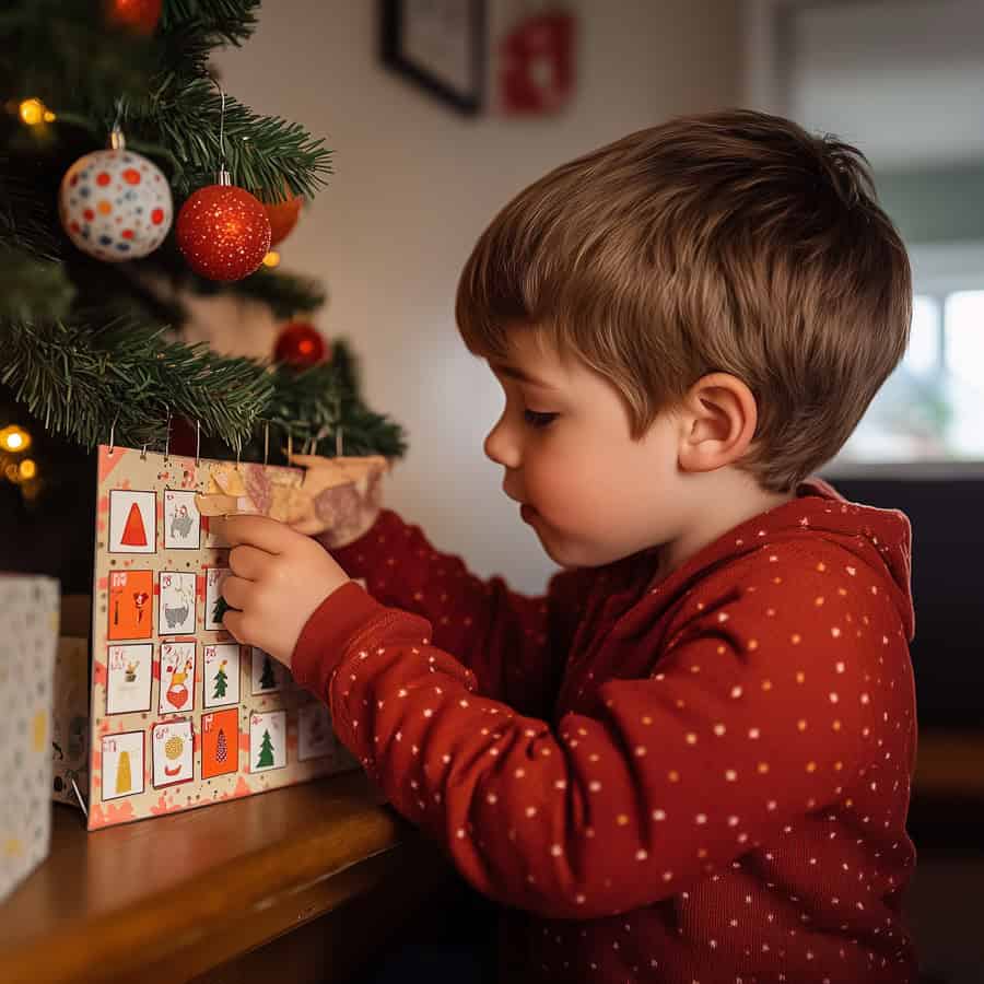 what to put in advent calendar kids-03 | Fit Fun And Over 40 a child opening a day on an advent calendar