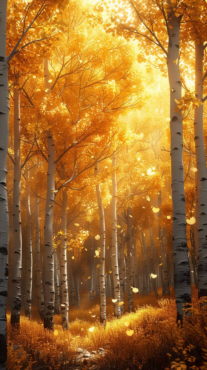 golden hour in a fall forest