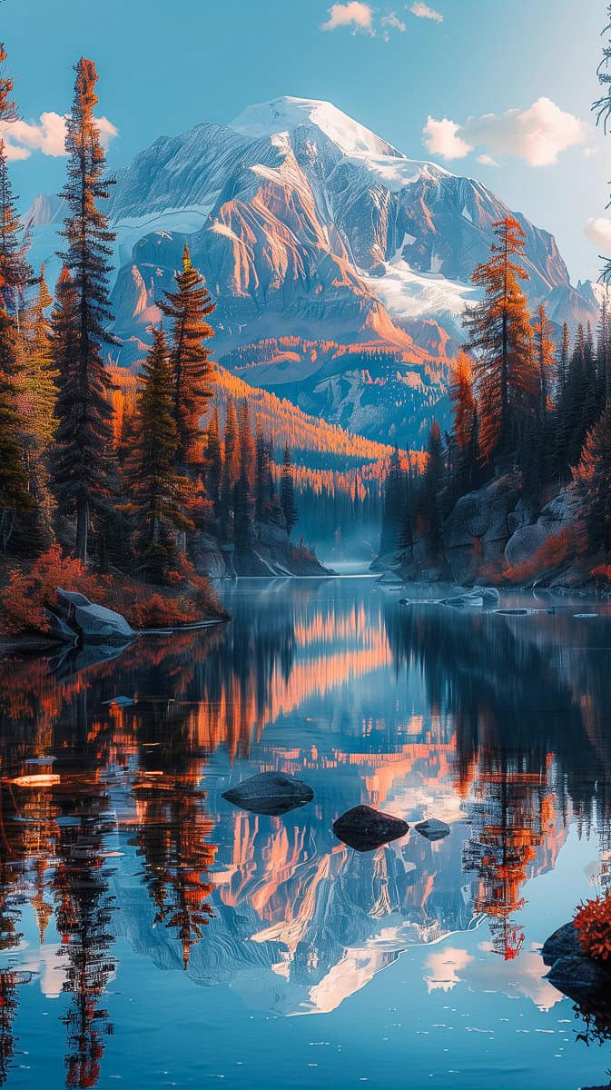 Stunning lake in fall