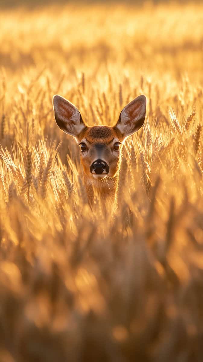 Deer in fall grass