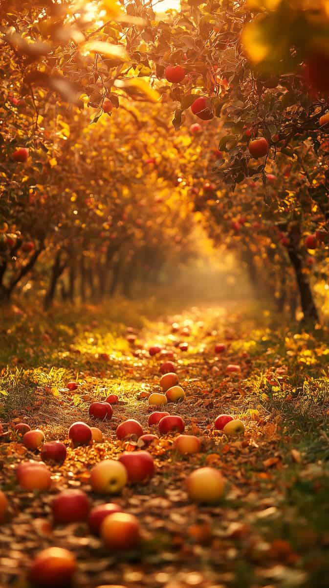 fall aesthetic wallpaper apples