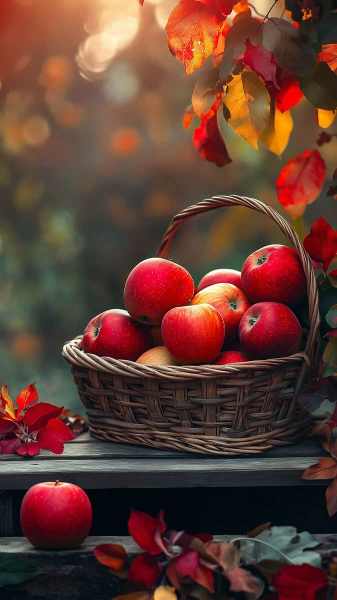 fall aesthetic wallpaper apples