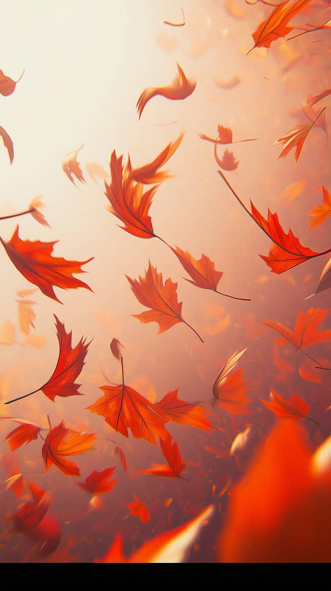 leaves falling in autumn