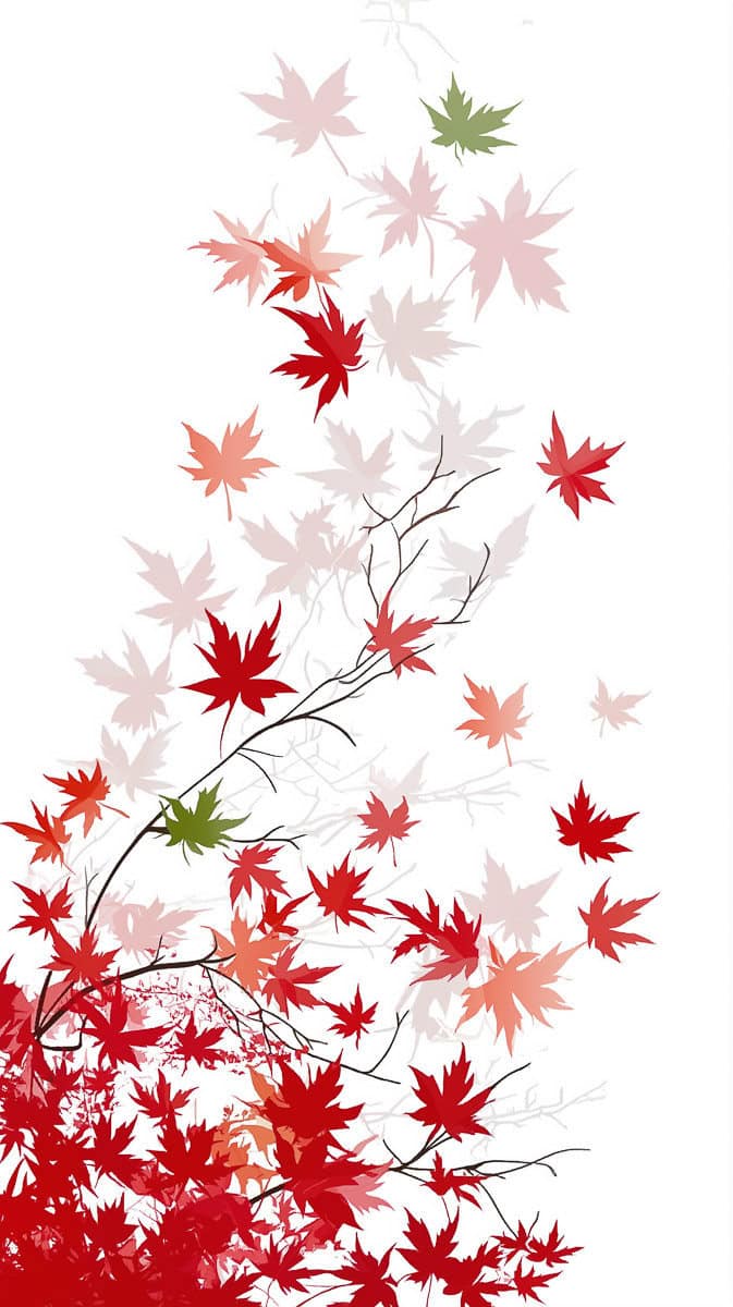 fall leaves on white