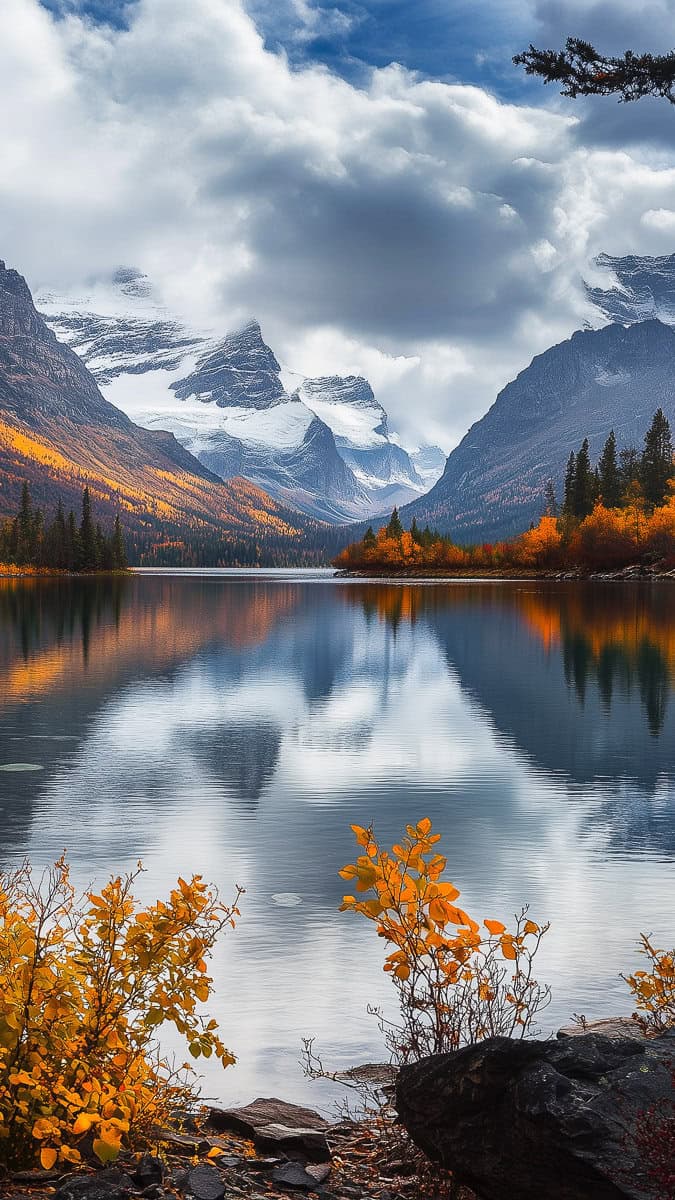 Beautiful lake in fall
