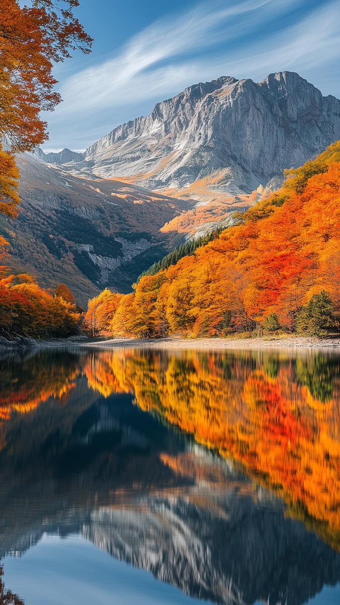 Fall Scenery glacier lake
