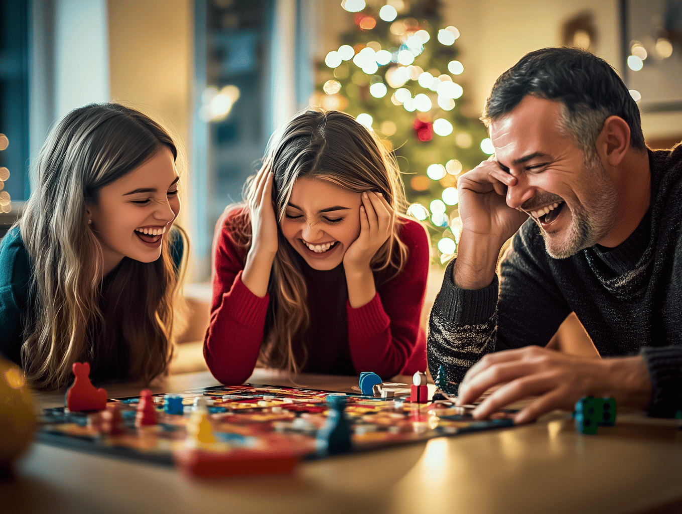 Family game night on Christmas
