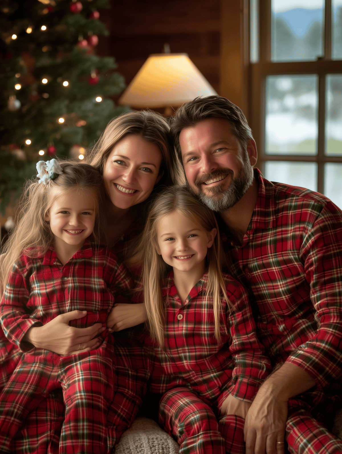 family on christmas morning