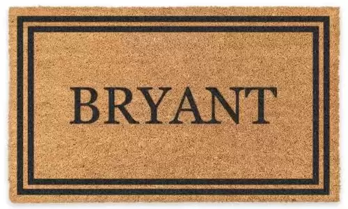 COCO MATS 'N MORE 14 x 22 Black Coir Personalized Door Mat