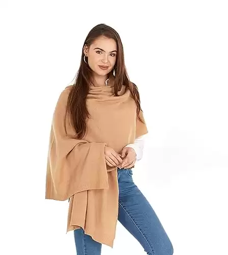 100% Cashmere Knitted Wrap