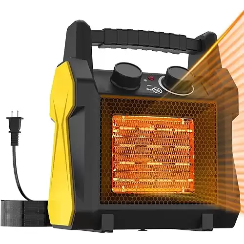 Outdoor Heaters for Patio - 1500W Electric Portable Garage Heater with Tip-Over Protection