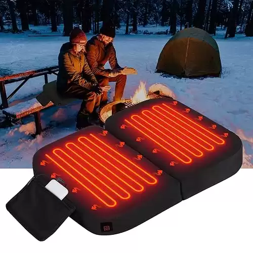 Extra Wide Heated Seat Cushion with 10000 mAh Battery Pack