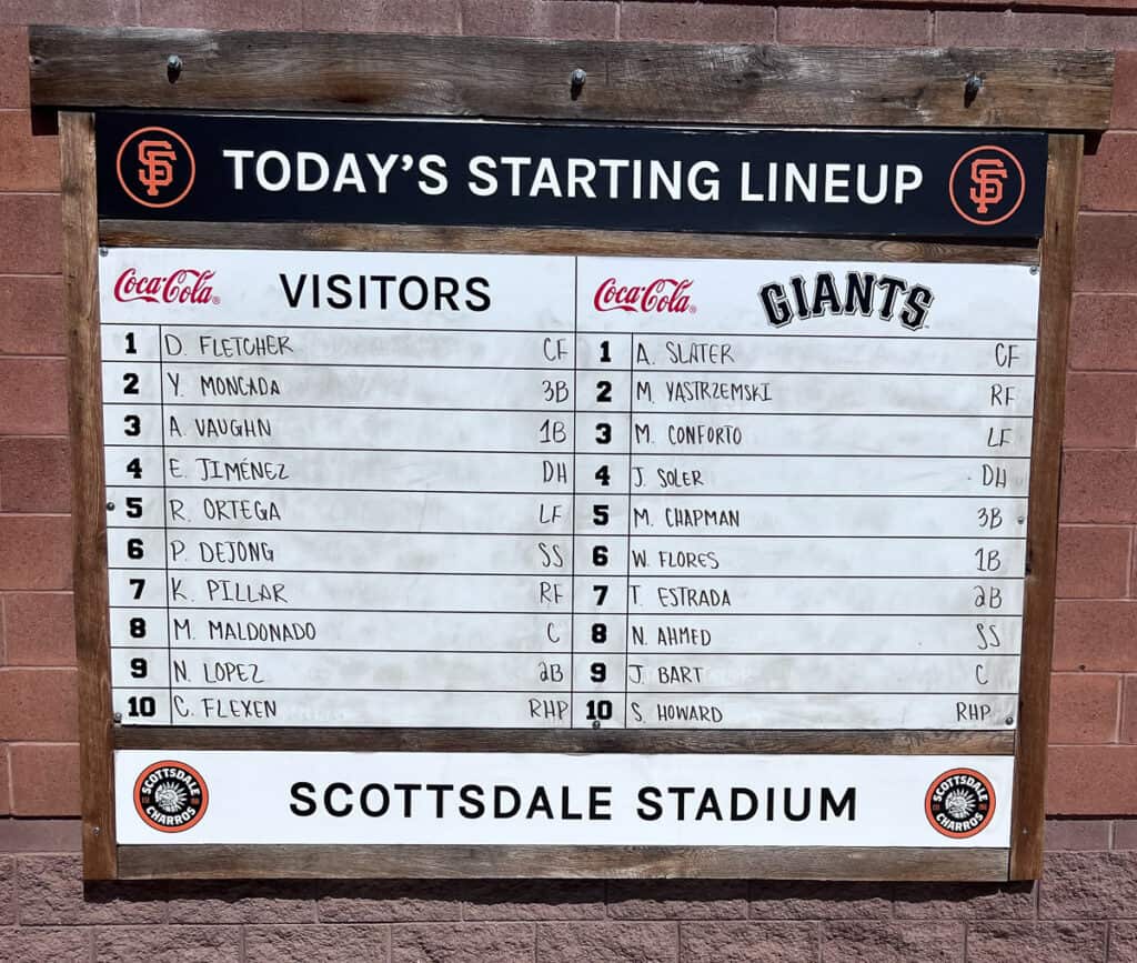 Arizona Spring Training MLB-10 | Fit Fun And Over 40 Giants Spring Training Line Up