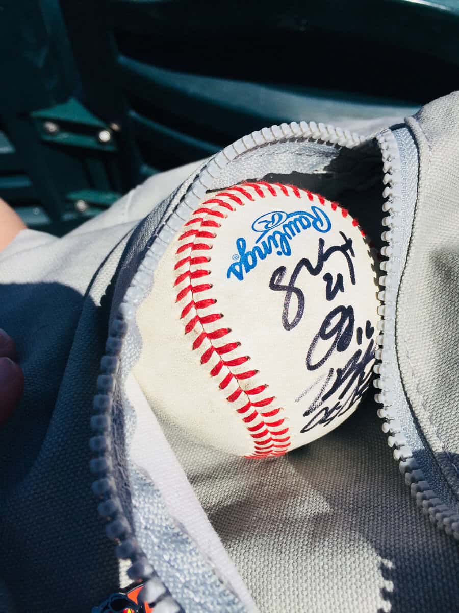 Baseball with autographs