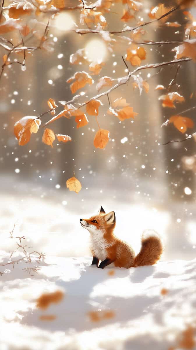 cute aesthetic winter wallpaper-07 | Fit Fun And Over 40 Animals In Snow