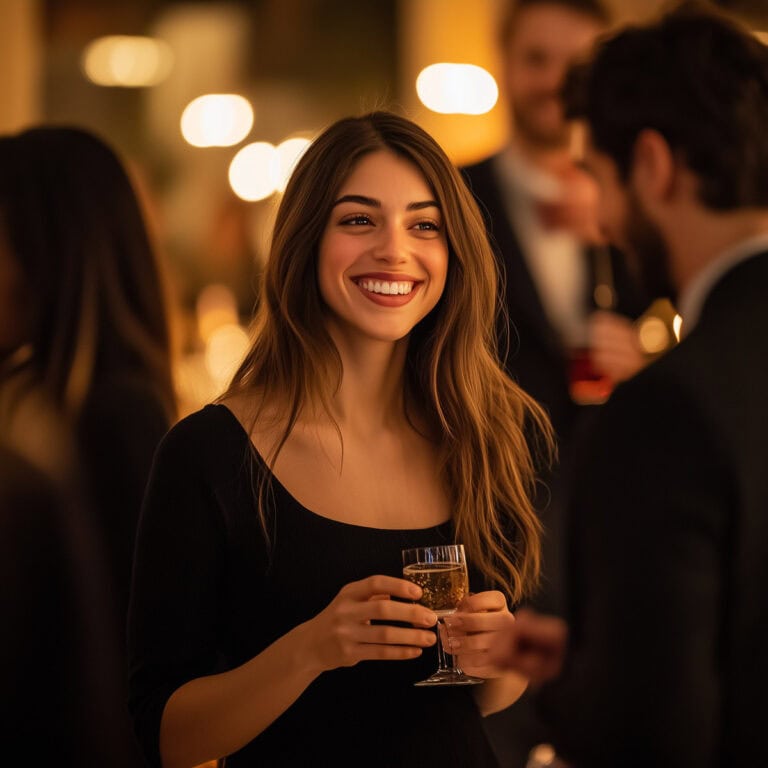 Use positive body language in small talk