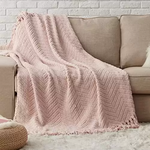 Bedsure Pink Throw Blanket for Couch
