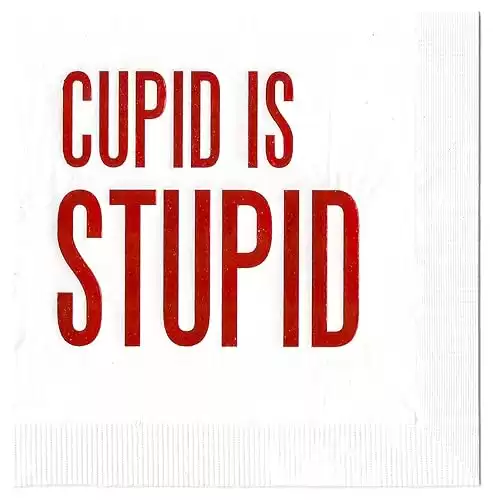 Cupid Is Stupid Cocktail Beverage Napkins (20 pcs)