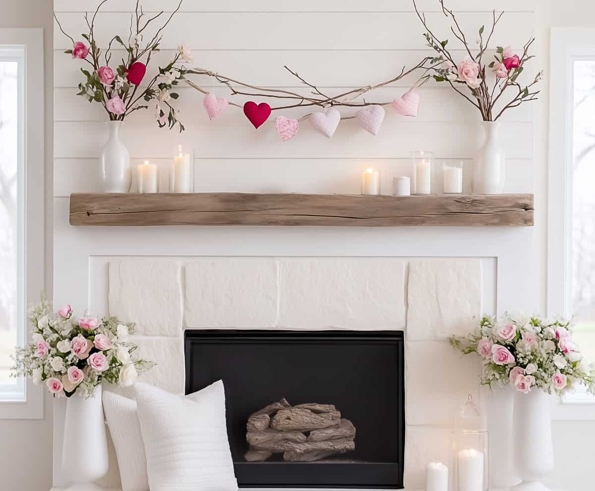 Valentines day mantle decorations