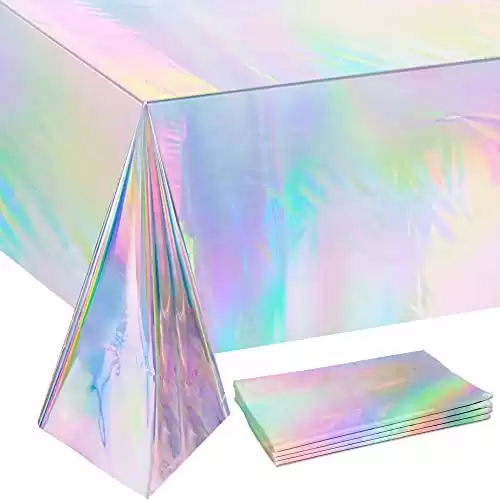 4 Pack Iridescence Plastic Tablecloths