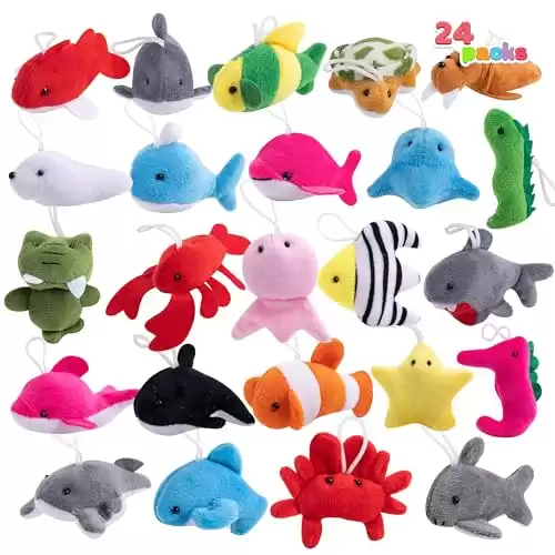 JOYIN 24 Pcs Mini Sea Animal Plush Toys,