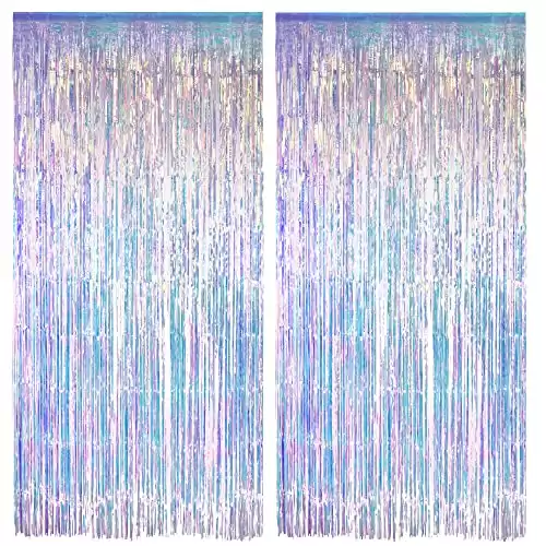 Iridescent Party Streamers Backdrop