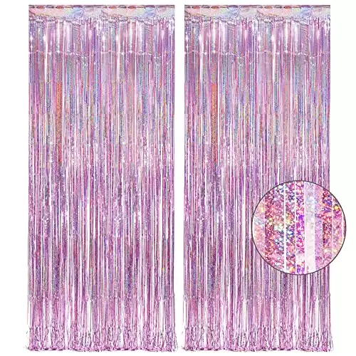 Pink Tinsel Curtain Party Backdrop