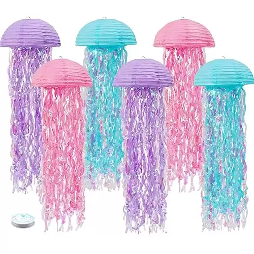 Mermaid Birthday Decorations, Jellyfish Paper Lanterns