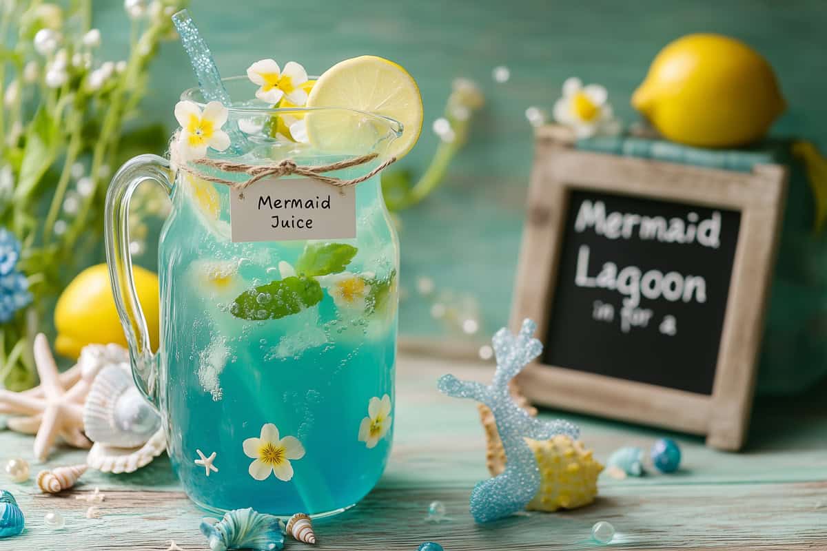 Mermaid themed birthday party-23 | Fit Fun And Over 40 Mermaid Juice drink