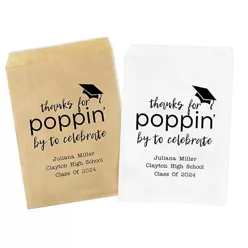 20 Pcs Graduation Party Popcorn Bags Personalized