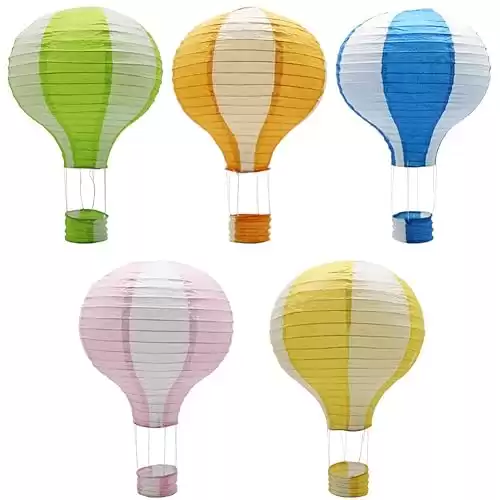 ADLKGG Hanging Hot Air Balloon Paper Lanterns Set