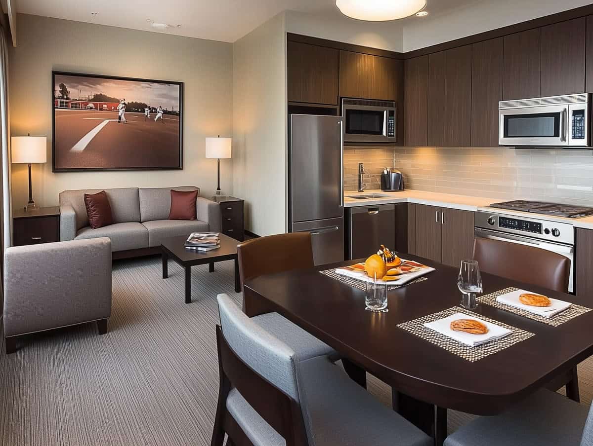 Getting a hotel with a kitchen helps to save money