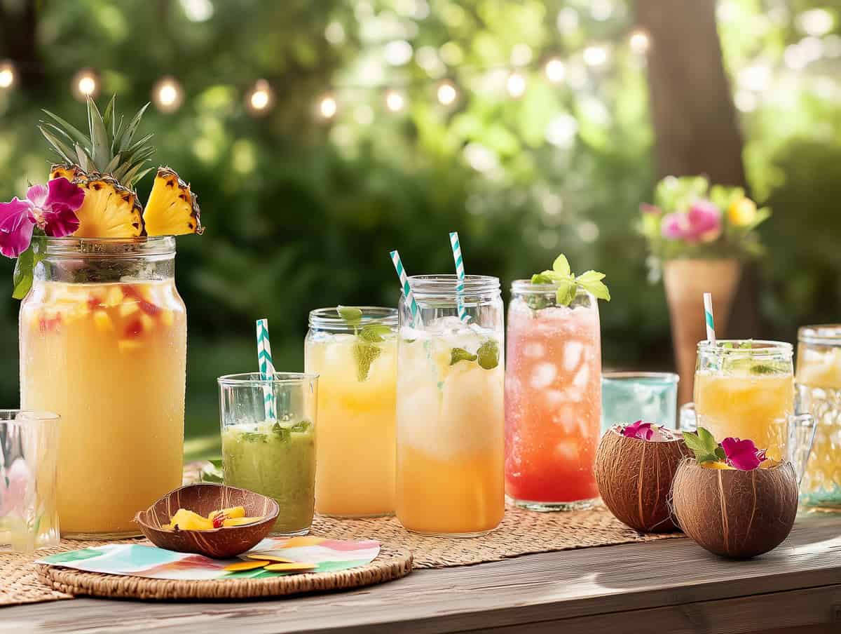Drink choices for luau themed party