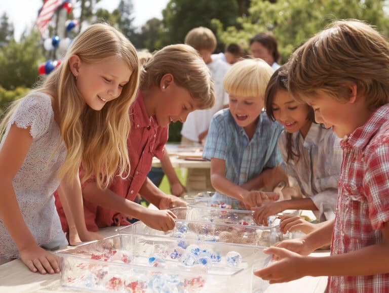 Kids playing with water balloons at outdoor event, family fun, summer activity, kids over 40 fitness, outdoor recreation, healthy lifestyle, engaging kids activities, fitness over 40, fun family day, outdoor games.