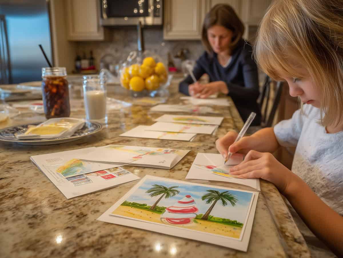 Sending invitations for Christmas in July Party