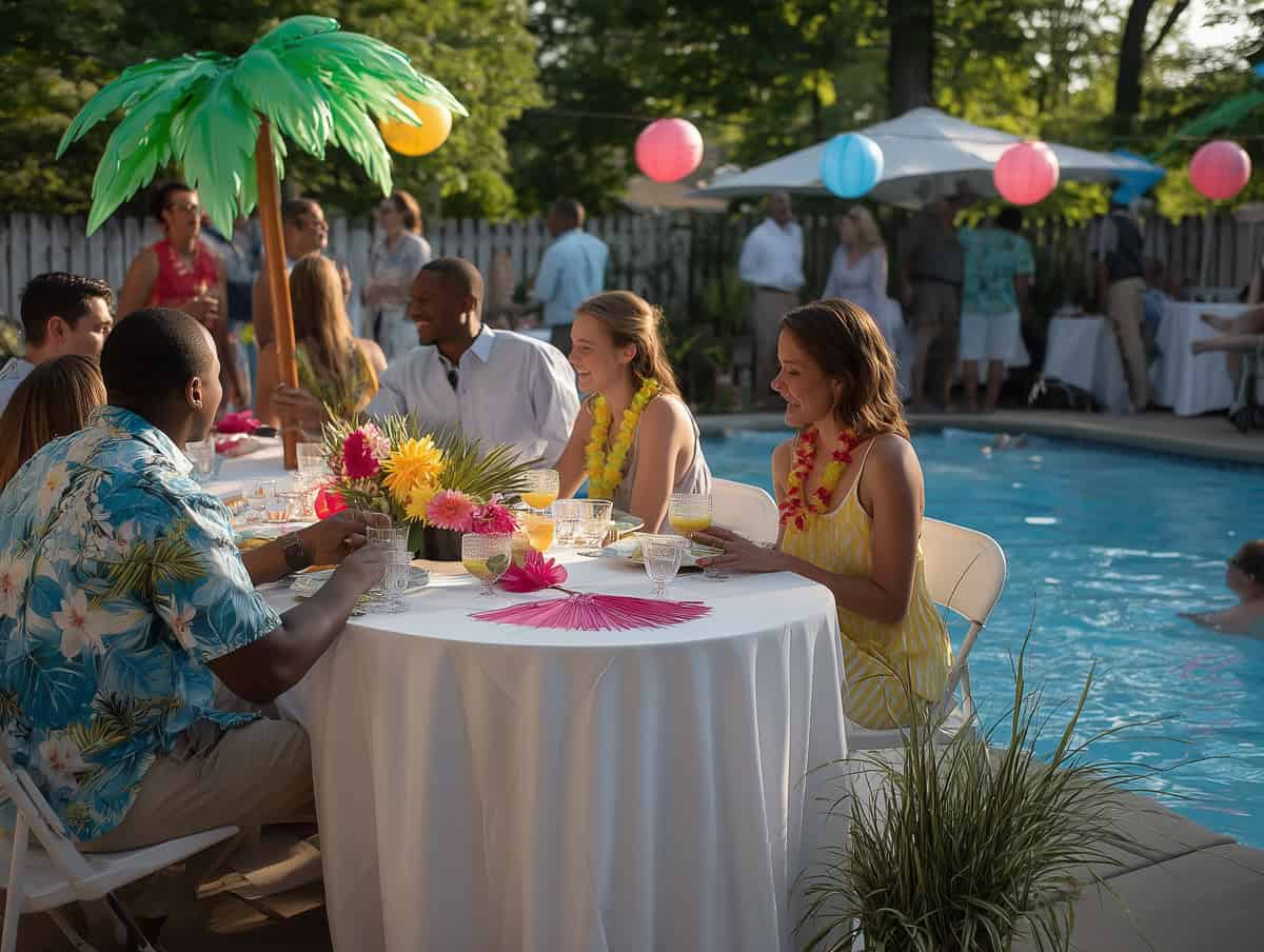 Pool Party Themes-087 | Fit Fun And Over 40 Luau & Hula Bash: A Tropical Pool Party Theme with Hawaiian Vibes