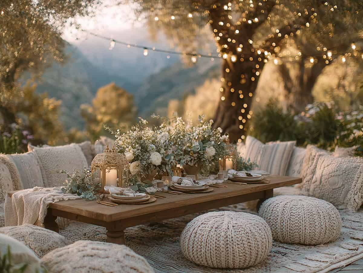 Outdoor Boho Friendsgiving Harvest Party Ideas & Decorations
