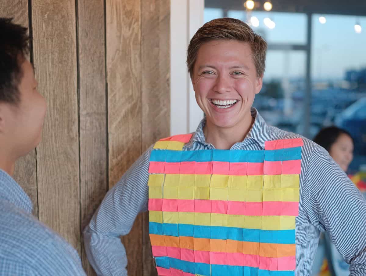 Office Halloween Costume Ideas-55 Post it costume