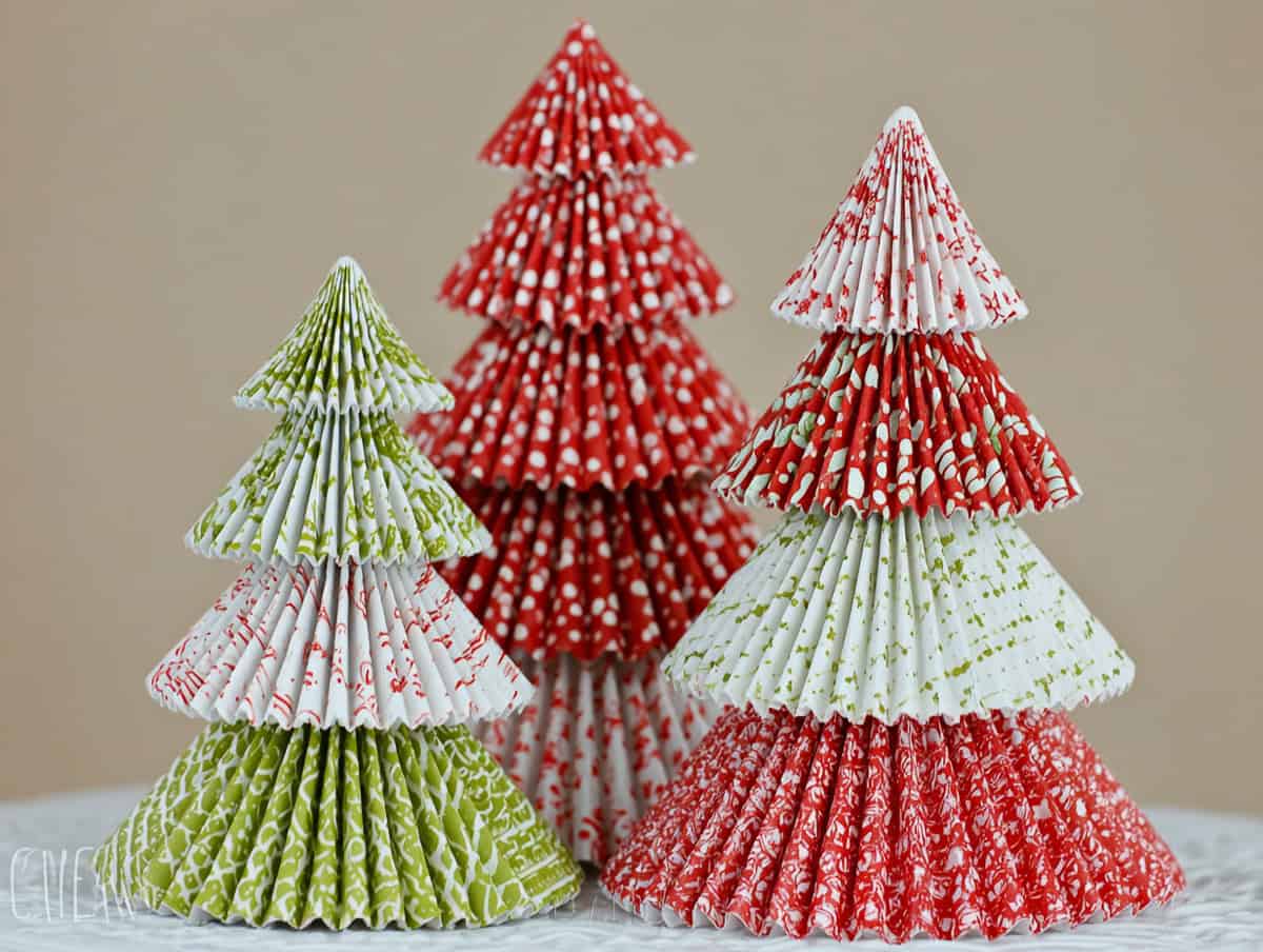 Cupcake liner Christmas Trees