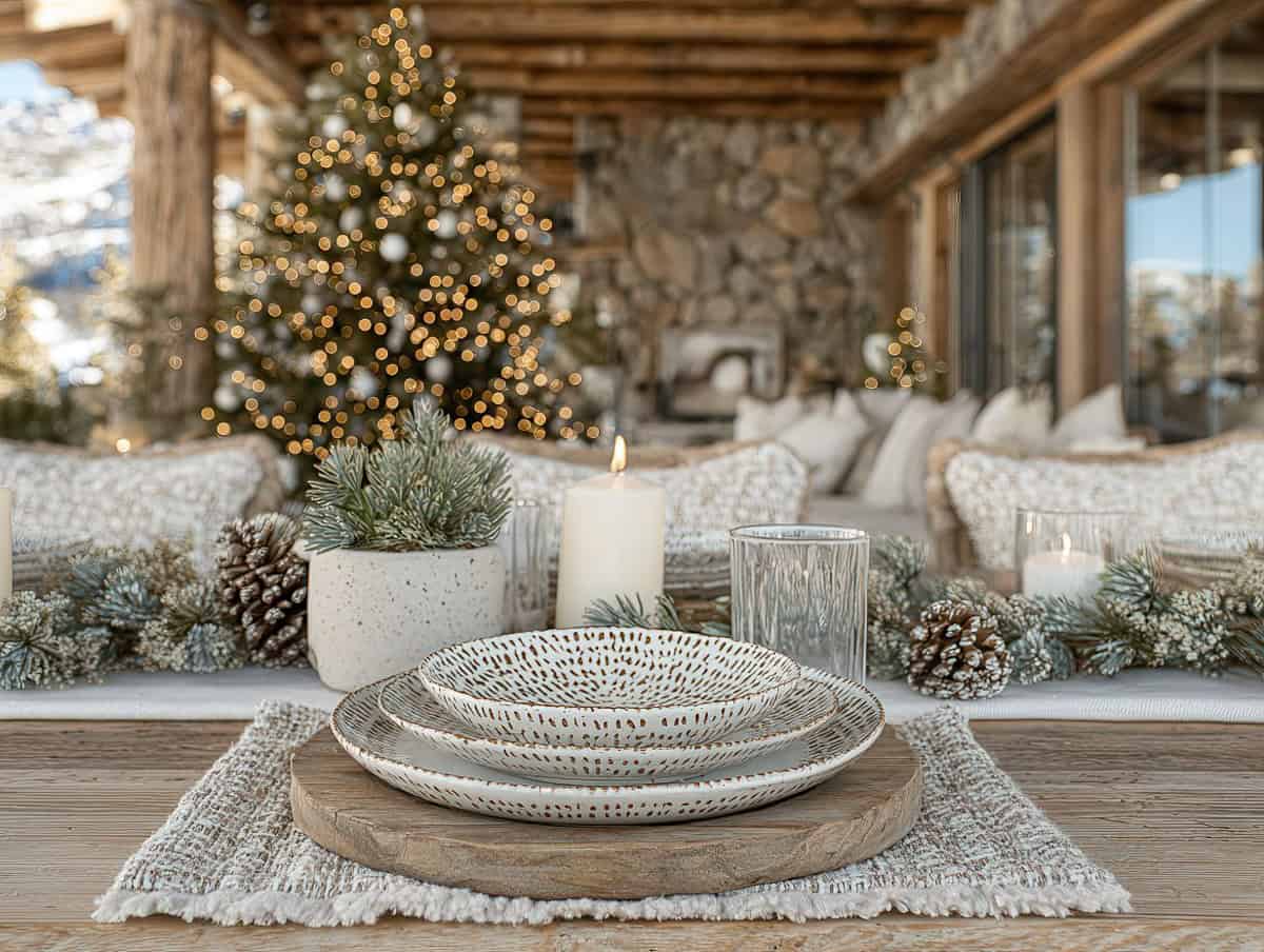 Evergreen Runner & Natural Christmas Centerpiece Ideas