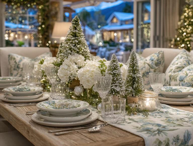 Mini Christmas Trees Centerpieces for a Holiday Table