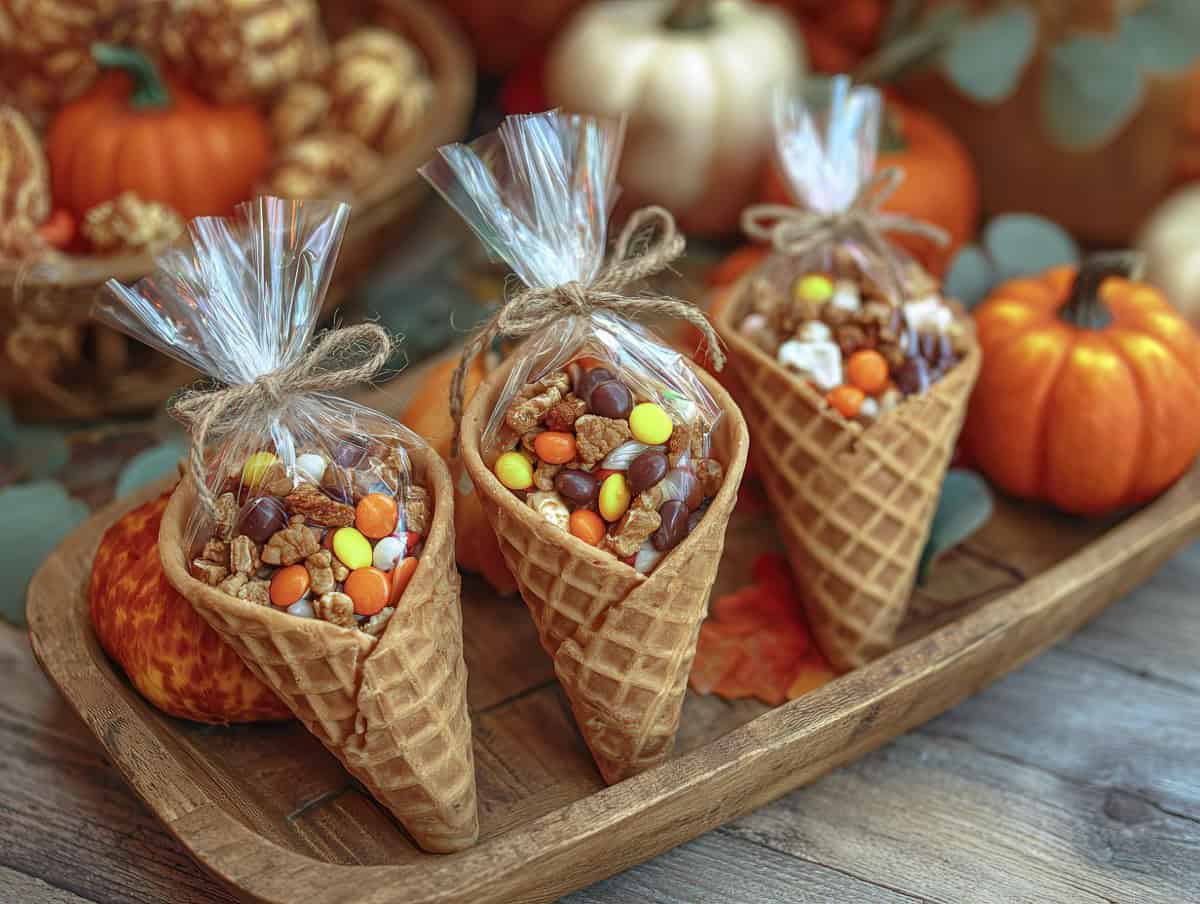 Waffle-Cone Cornucopia Favors