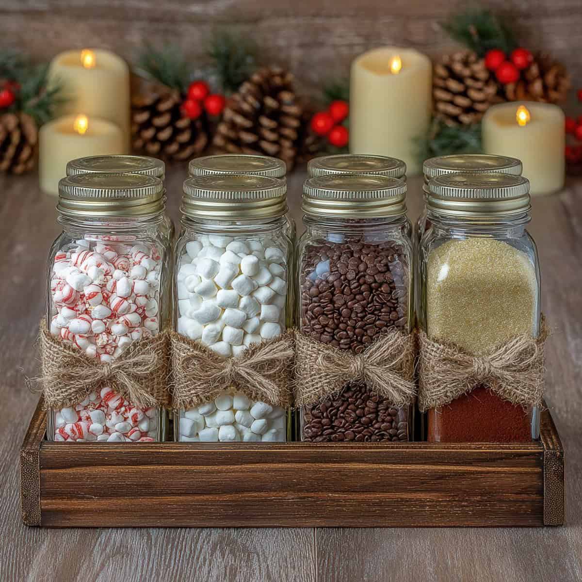 hot chocolate mason jars
